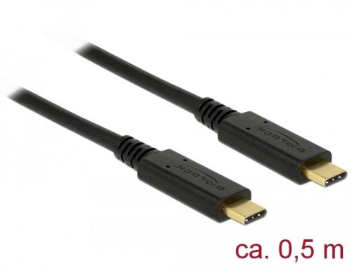 Delock USB C 3.1 kábel 0.5m 10 Gbit/s, fekete (83042)