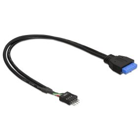   Delock kábel, USB 3.0 pin header (F) -> USB 2.0 pin header (M), 0.3m (83095)