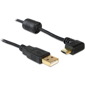 Delock USB micro-B kábel, 90°-ban forgatott, 1m (83147)