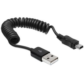 Delock mini USB spirál kábel 20-60cm (83164)