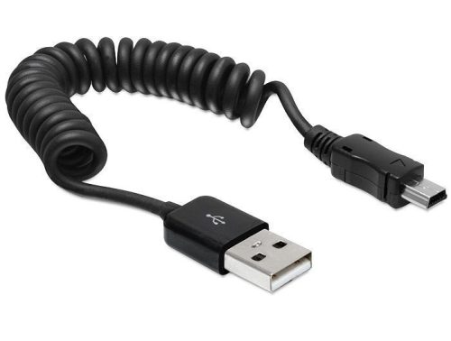 Delock mini USB spirál kábel 20-60cm (83164)