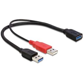 Delock USB 2.0, USB 3.0 adat és tápkábel 0.3m (83176)
