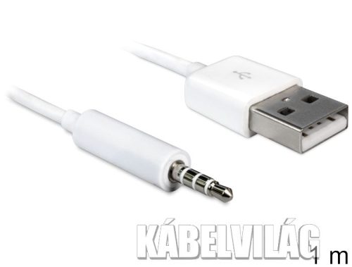Delock USB 2.0 apa - sztereó JACK 3.5 apa 4tűs IPOD kábel, 1m (83182)