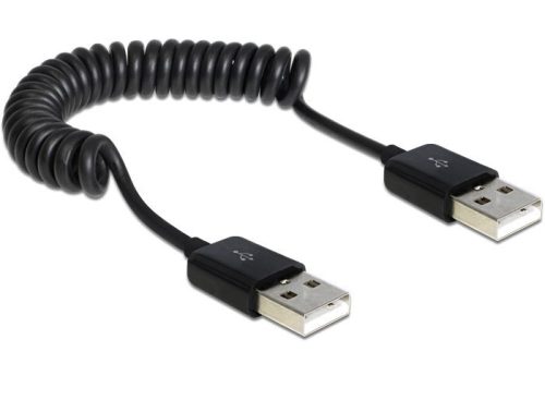 Delock USB 2.0 A-A spirál kábel 20-60cm (83239)