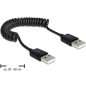 Delock USB 2.0 A-A spirál kábel 20-60cm (83239)