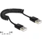 Delock USB 2.0 A-A spirál kábel 20-60cm (83239)
