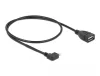 Delock micro USB apa - USB 2.0 A anya OTG kábel 0.5m hajlított (83271)