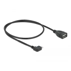   Delock micro USB apa - USB 2.0 A anya OTG kábel 0.5m hajlított (83271)