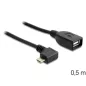   Delock micro USB apa - USB 2.0 A anya OTG kábel 0.5m hajlított (83271)