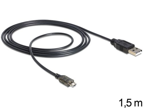 Delock micro USB kábel töltésjelzővel 1.5m (83272)