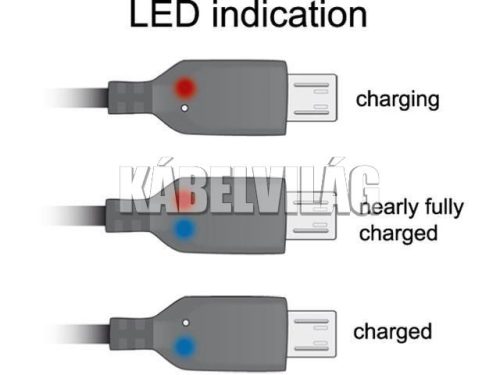 Delock micro USB kábel töltésjelzővel 1.5m (83272)