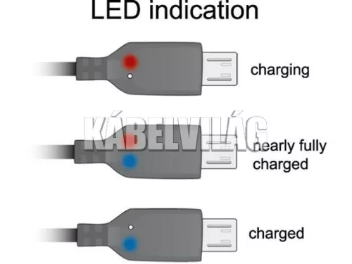 Delock Micro USB kábel töltésjelzővel 1.5m (83272)