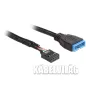   Delock kábel USB 2.0 pin header female > USB 3.0 pin header male, 0.3m (83281)