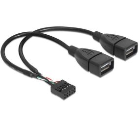 Delock cable USB 2.0 type-A 2 x female to pin header (83292)