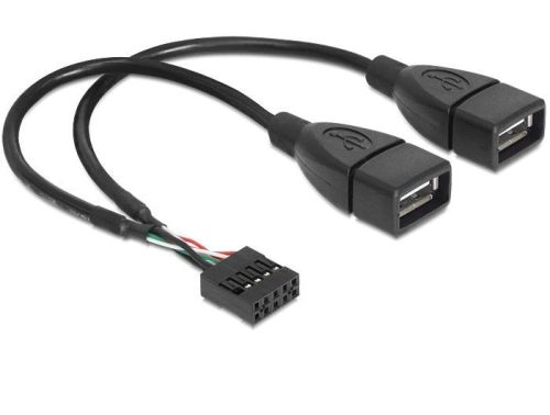 Delock cable USB 2.0 type-A 2 x female to pin header (83292)