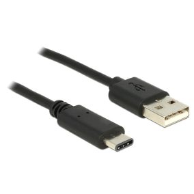   Delock USB-A 2.0 apa - USB C 2.0 apa kábel 0.5 m, fekete (83326)