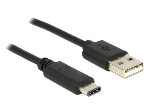 Delock USB-A 2.0 apa - USB C 2.0 apa kábel 0.5 m, fekete (83326)
