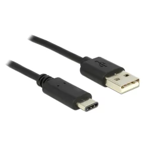   Delock USB-A 2.0 apa - USB C 2.0 apa kábel 2 m, fekete (83327)