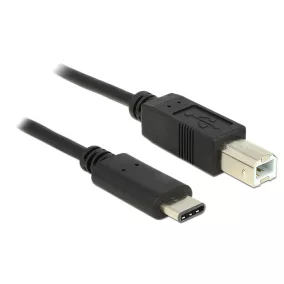   Delock USB C 2.0 apa - USB-B 2.0 apa kábel 0.5 m, fekete (83328)