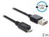 Delock Easy USB micro kábel 2m (83367)