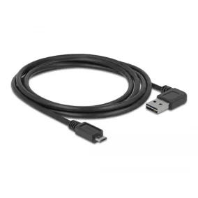   Delock EASY USB 2.0 A apa hajlított - micro B apa kábel, 2m (83383)