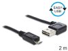 Delock EASY USB 2.0 A apa hajlított - micro B apa kábel, 2m (83383)