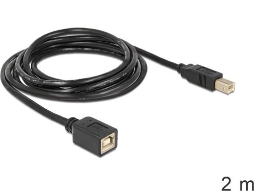 Delock USB 2.0 B apa - anya hosszabbító kábel, 2m (83427)