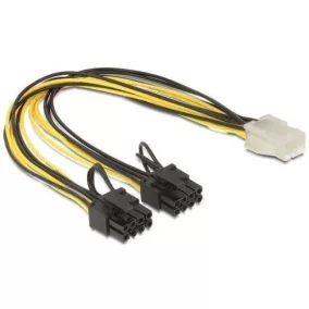Delock PCI Expressz táp 6 pin anya - 2x 8 pin apa (83433)