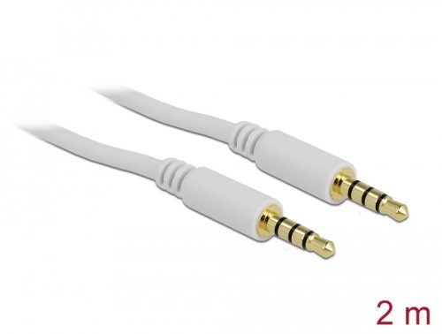 Delock Jack 3.5 mm 4 pin kábel 2m fehér (83441)