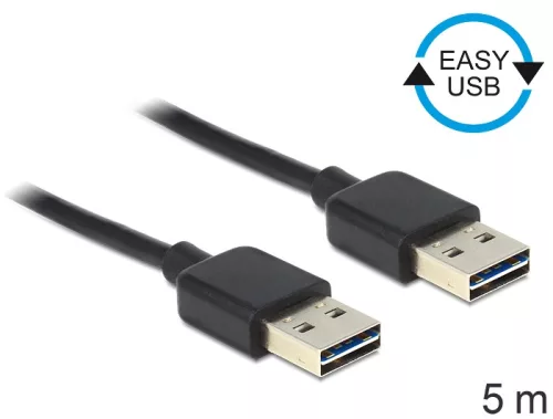 Delock Easy USB 2.0 AM-AM kábel 5m (83463)