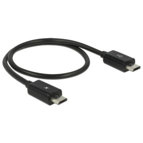   Delock tápfeszültség-megosztó Micro USB-B dugó OTG kábel 0.3m (83570)
