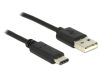 Delock USB C 3.1 apa - USB A 2.0 apa kábel, 1m (83600)