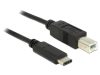Delock USB C 3.1 apa - USB B 2.0 apa kábel, 1m (83601)