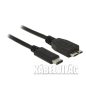 Delock USB 3.1 Gen 2 USB C apa - USB-B micro 3.0 apa, kábel, 0.5m (83676)