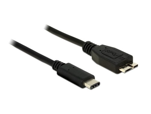 Delock USB 3.1 Gen 2 USB C apa - USB-B micro 3.0 apa, kábel, 1m (83677)