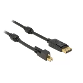   Delock mini Displayport 1.2 - Displayport 4K fekete 1m kábel (83721)