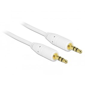 Delock Stereo Jack kábel 3.5 mm 3 pin 0.5m, fehér (83743)