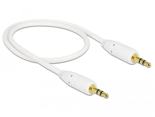 Delock Stereo Jack kábel 3.5 mm 3 pin 0.5m, fehér (83743)