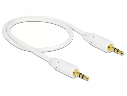 Delock Stereo jack kábel 3.5 mm 3 tűs 0.5m, fehér (83743)
