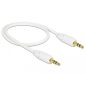 Delock Stereo Jack kábel 3.5 mm 3 pin 0.5m, fehér (83743)