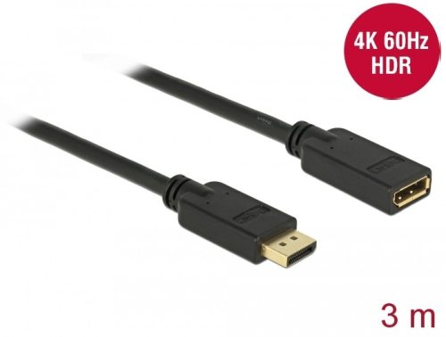 Delock Displayport v1.2 4K 60HZ hosszabbító kábel 3m (83811)
