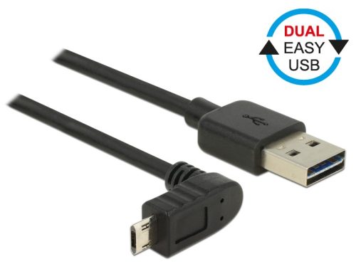 Delock EASY micro USB kábel 90/270 fokos 0.5m (83849)