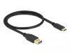 Delock USB 3.1 Gen 2 USB C apa - USB A apa kábel, 0.5m (83869)