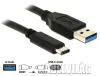 Delock USB 3.1 Gen 2 USB C apa - USB A apa kábel, 0.5m (83869)