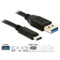 Delock USB 3.1 Gen 2 USB C apa - USB A apa kábel, 0.5m (83869)