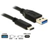 Delock USB 3.1 Gen 2 USB C apa - USB A apa kábel, 1m (83870)