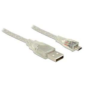 Delock micro USB 2.0 kábel 2m (áttetsző) (83901)