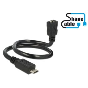   Delock USB 2.0 Micro-B apa - USB 2.0 Micro-B anya OTG kábel 0.35m (83924)