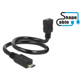   Delock USB 2.0 Micro-B apa - USB 2.0 Micro-B anya OTG kábel 0.35m (83924)