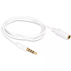   Delock Jack 3.5 mm 4 pin hosszabbító kábel 1m fehér (84480)